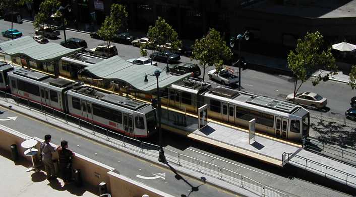 San Francisco MUNI Breda streetcars at King St